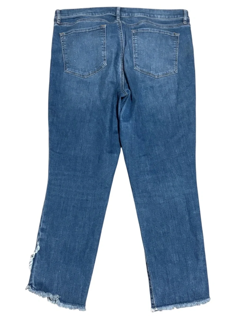 Loft Cropped Distressed Hem Skinny Jeans - Picture 3 of 5